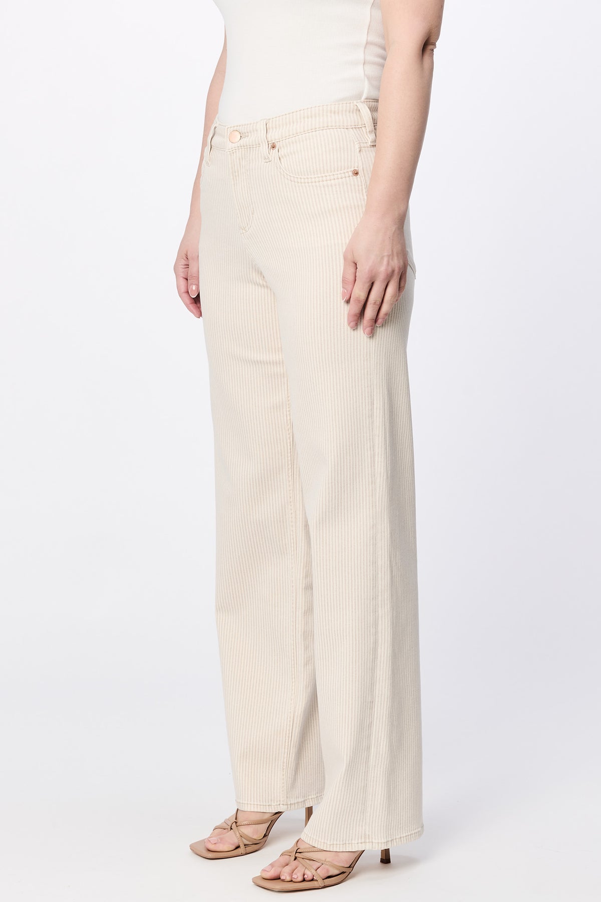 Dear John Taylor Mid-Rise Novelty Straight Leg Jean in Sand Stripe