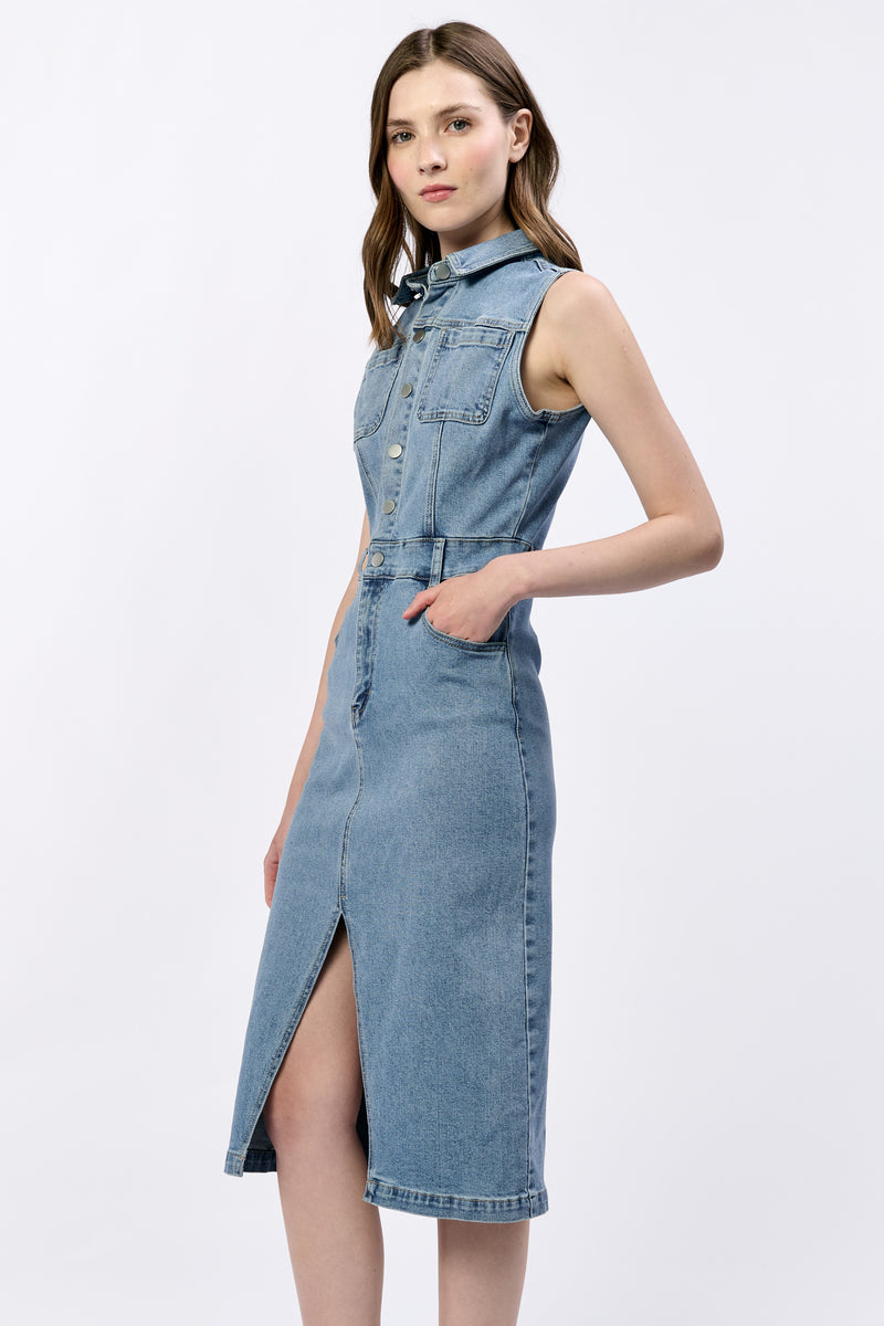 Dear John Trish Denim Dress in Oasis