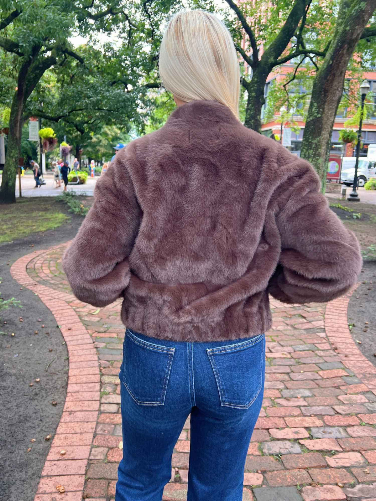 Badet Faux Fur Bomber Jacket Chocolate
