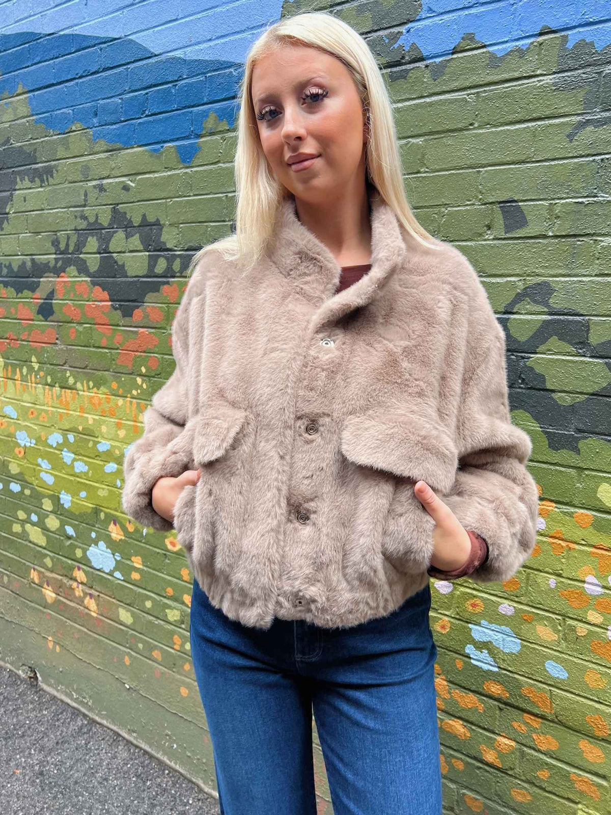 Badet Faux Fur Bomber Jacket Mink