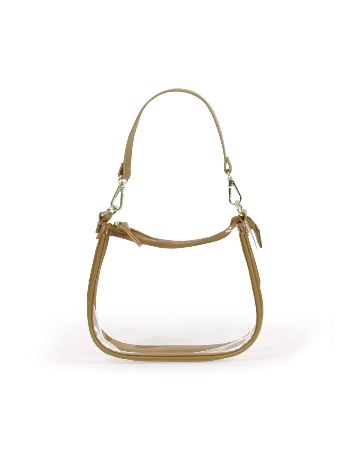 Desden Clara Clear Convertible Crossbody Bag Gold Vegan Leather Stadium-Approved Bag