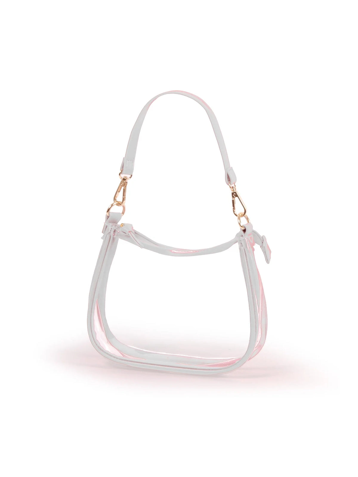 Desden Clara Clear Convertible Crossbody Bag White Vegan Leather Stadium-Approved Bag
