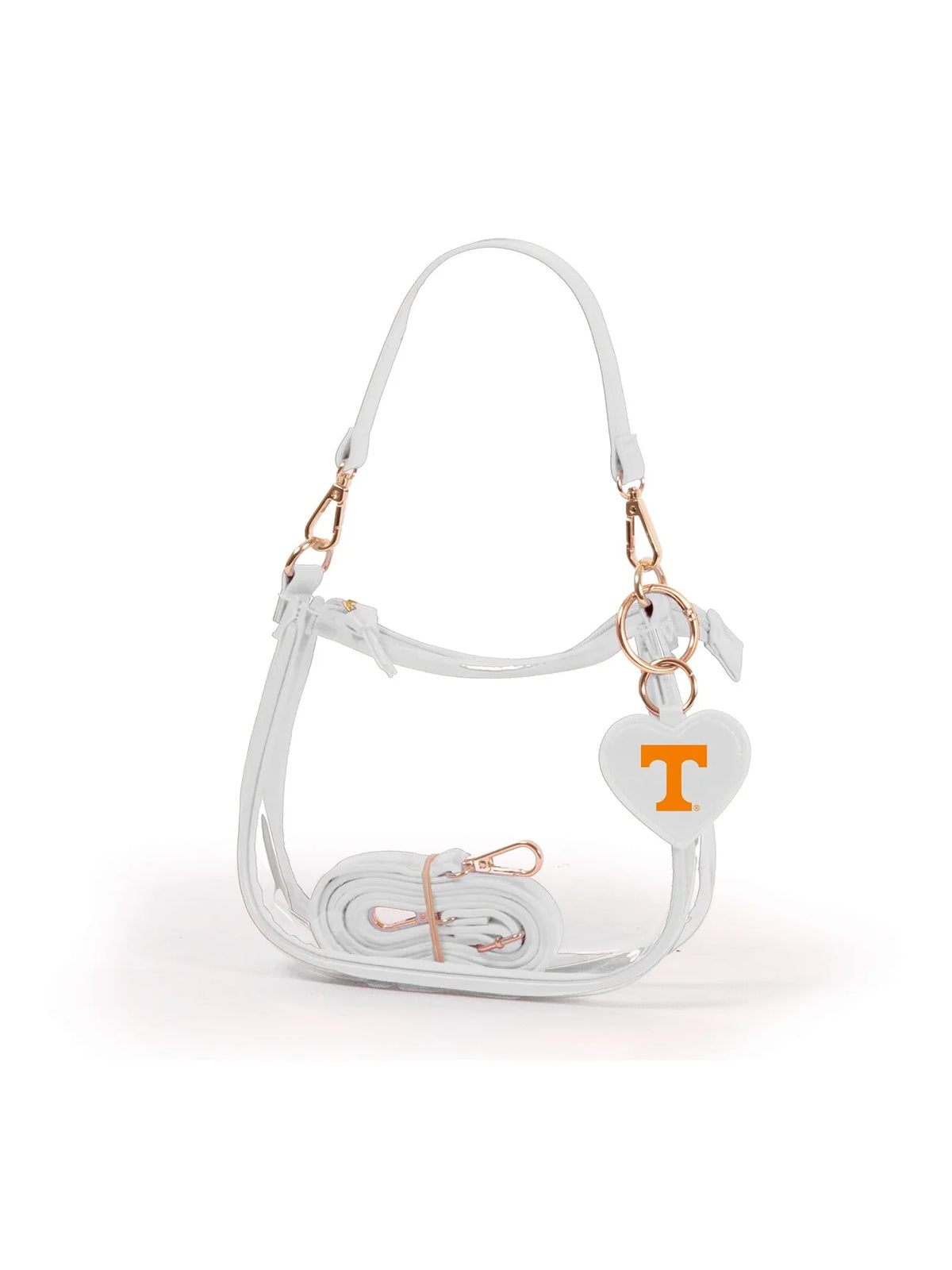 Tennessee Volunteers Clear Clara Purse with Power T Heart Charm White