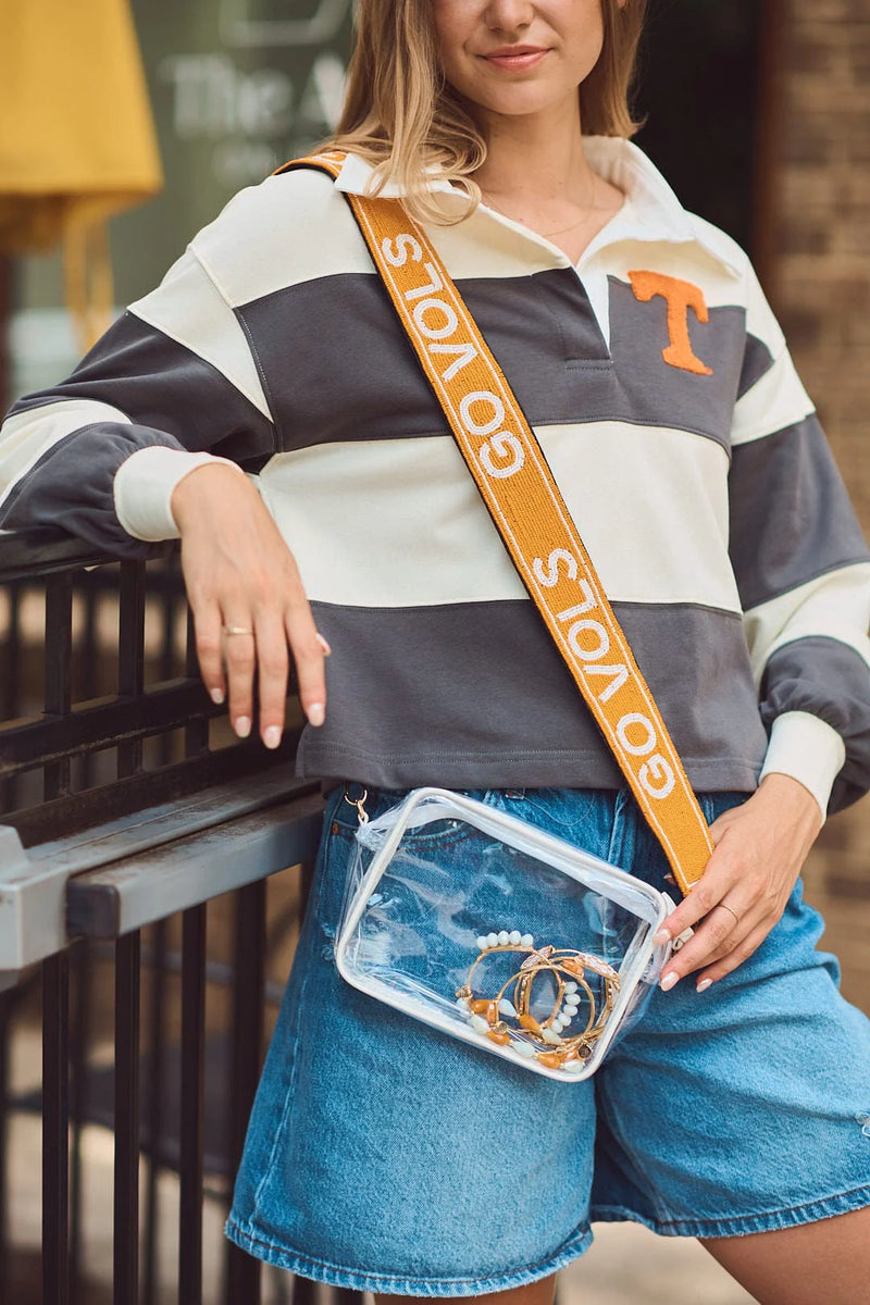 Tennessee Go Vols Orange & White Beaded Bag Purse Strap Tennessee Vols Game Day