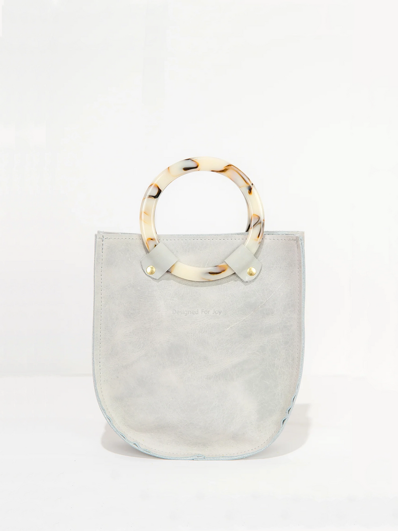 designed for joy lottie ring handle tote bag in grey