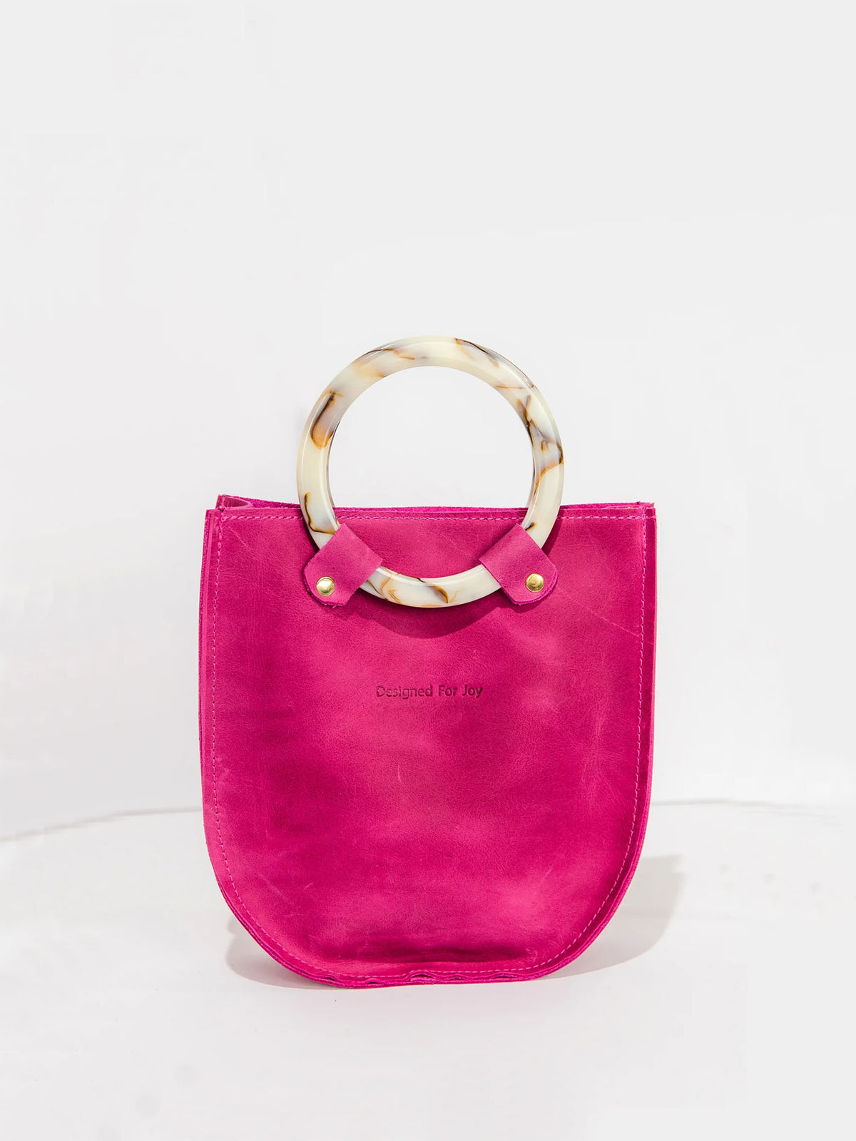 designed for joy lottie ring handle tote bag in pink