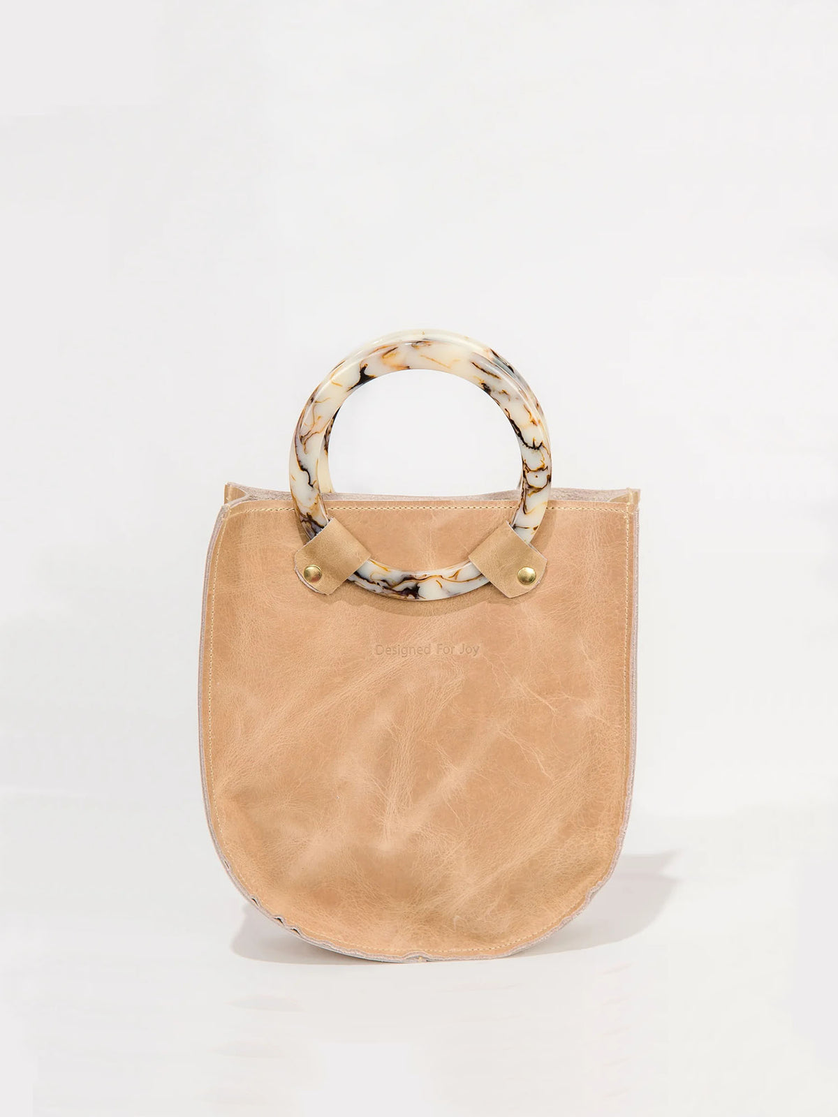 designed for joy lottie ring handle tote bag in tan
