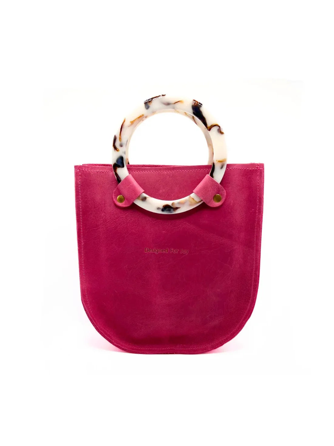 dolce vita lottie leather backpack Lottie Ring Handle Leather Tote RASPBERRY