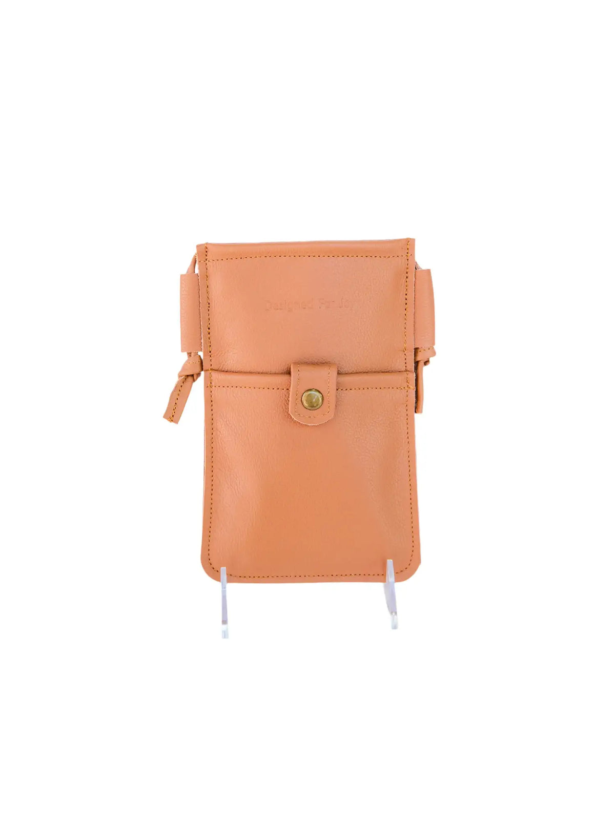 Designed For Joy Mae Leather Phone Crossbody Bag Caramel