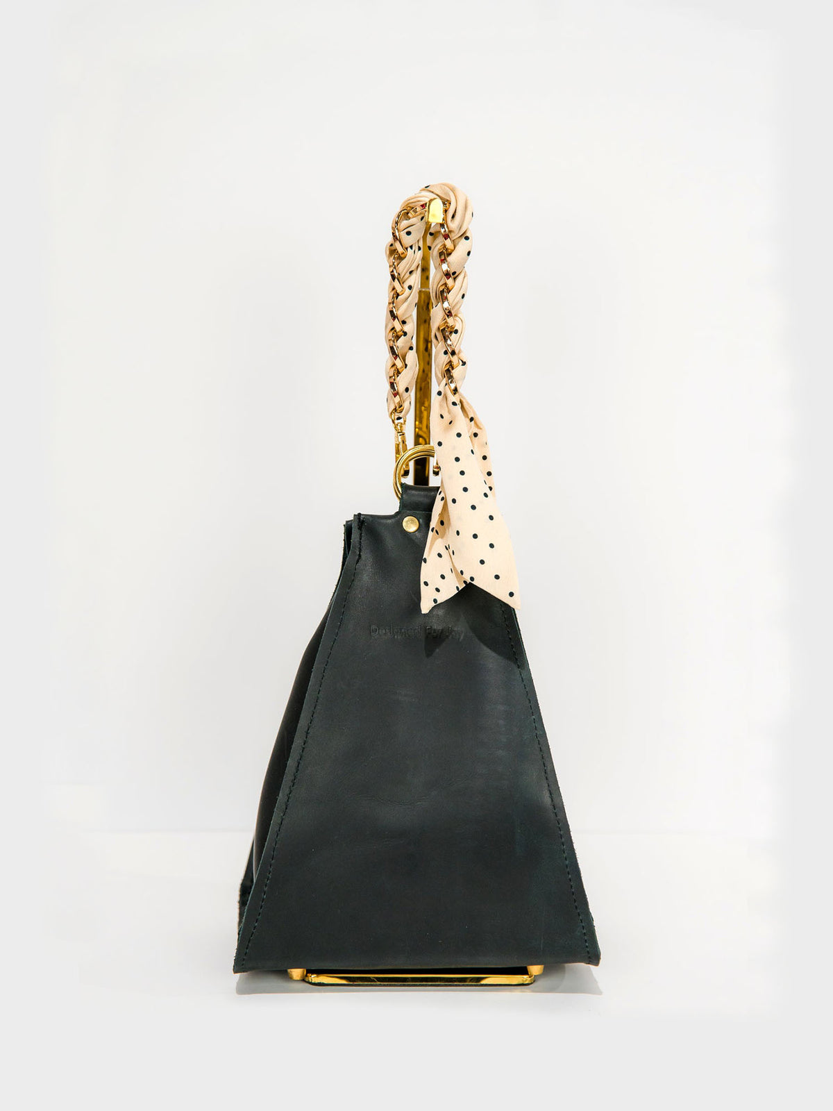 designed for joy millie scarf bucket bag in black