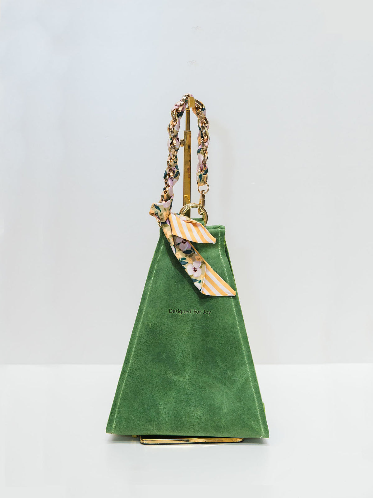 designed for joy millie scarf bucket bag in green