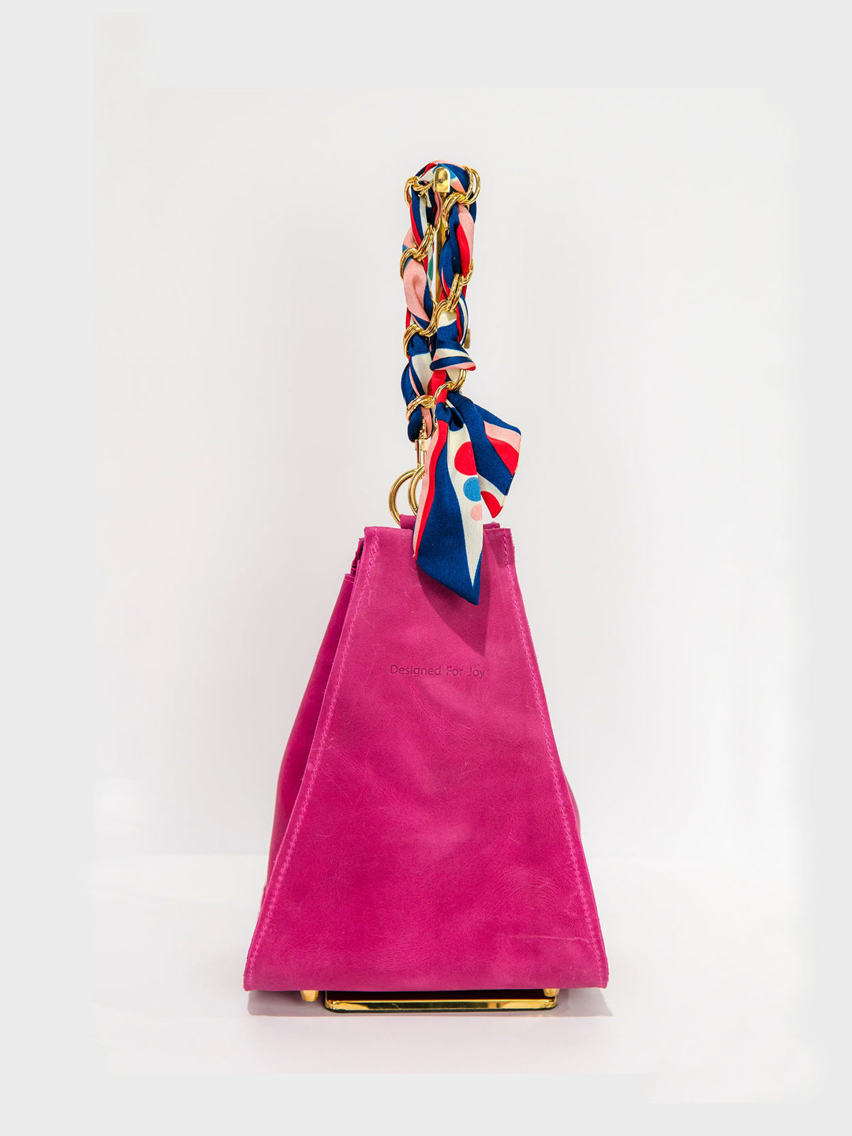 designed for joy millie scarf bucket bag in pink