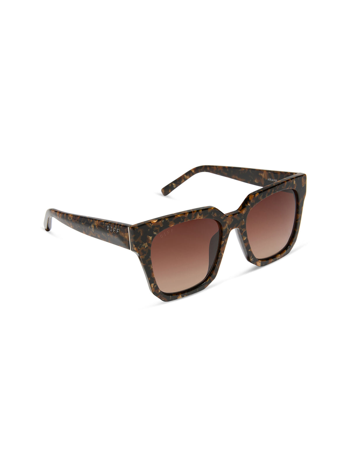 DIFF Eyewear Ariana Sunglasses in Glitter Tortoise Brown Gradient Polarized