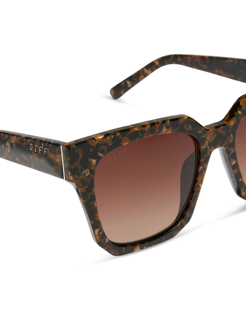 DIFF Eyewear Ariana Sunglasses in Glitter Tortoise Brown Gradient Polarized