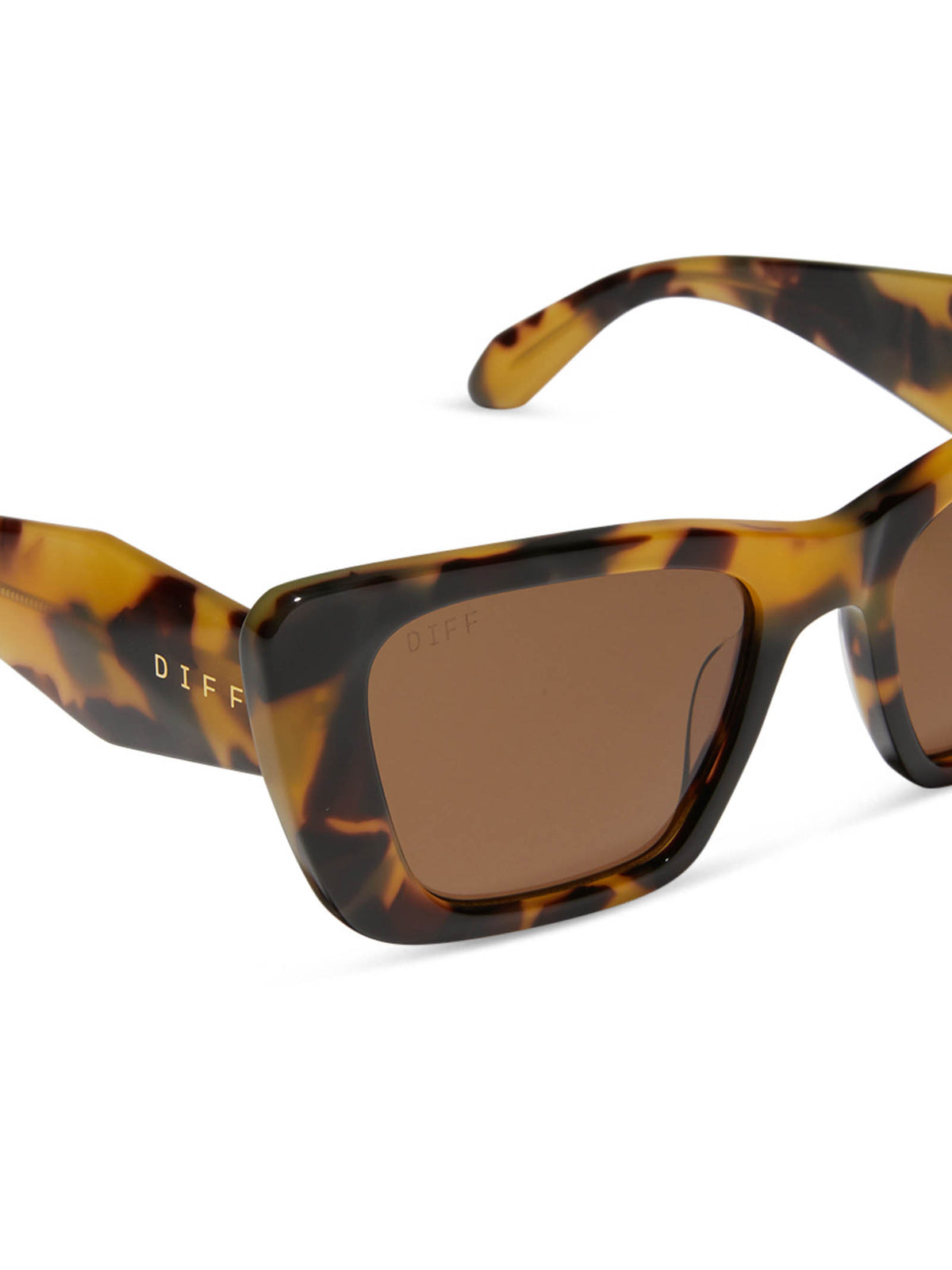 DIFF Eyewear Aura Sunglasses Brown Kombu & Brown Polarized