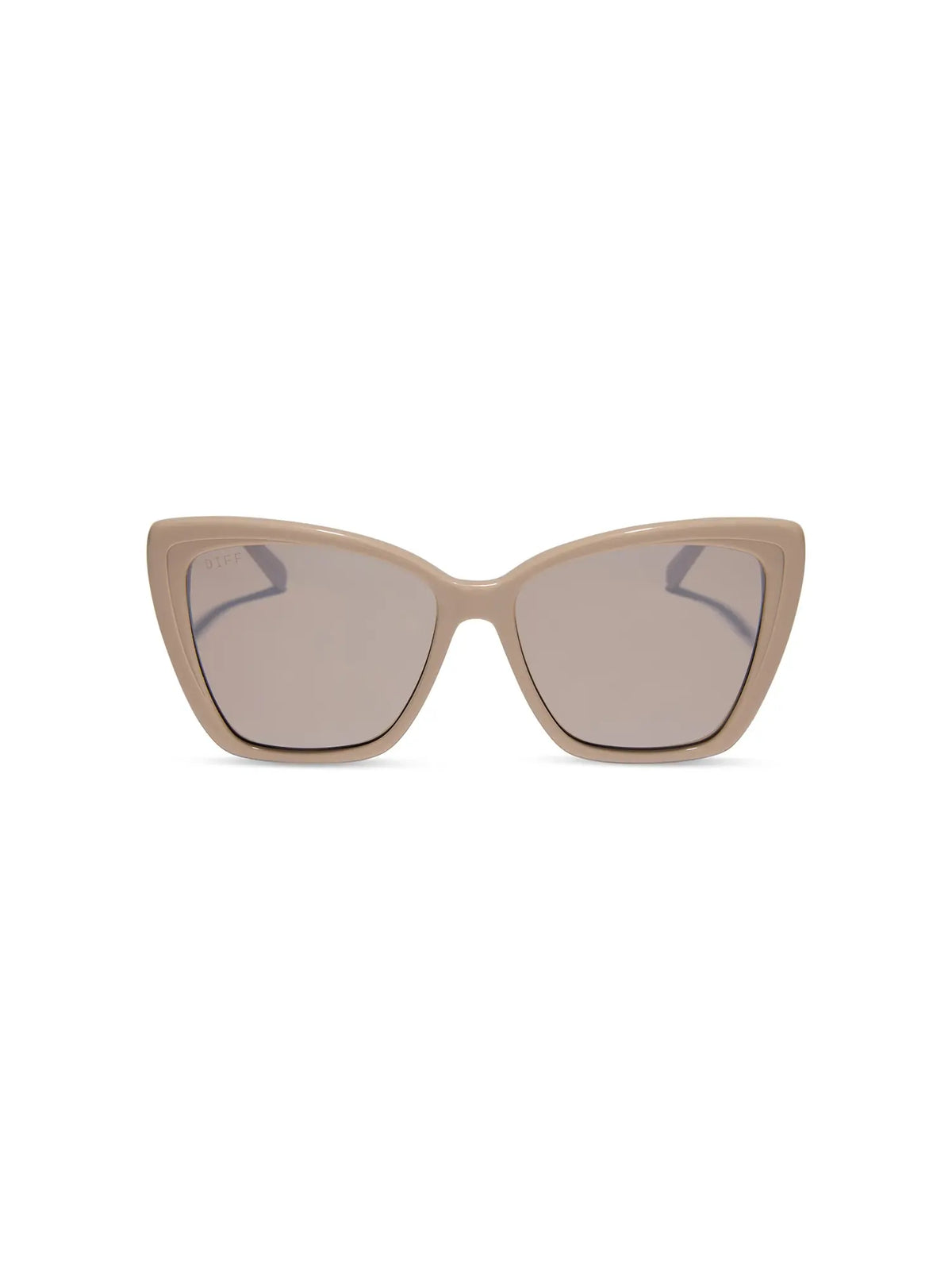 DIFF Eyewear Becky II Sunglasses: Brushed Gold Almond & Silver Flash