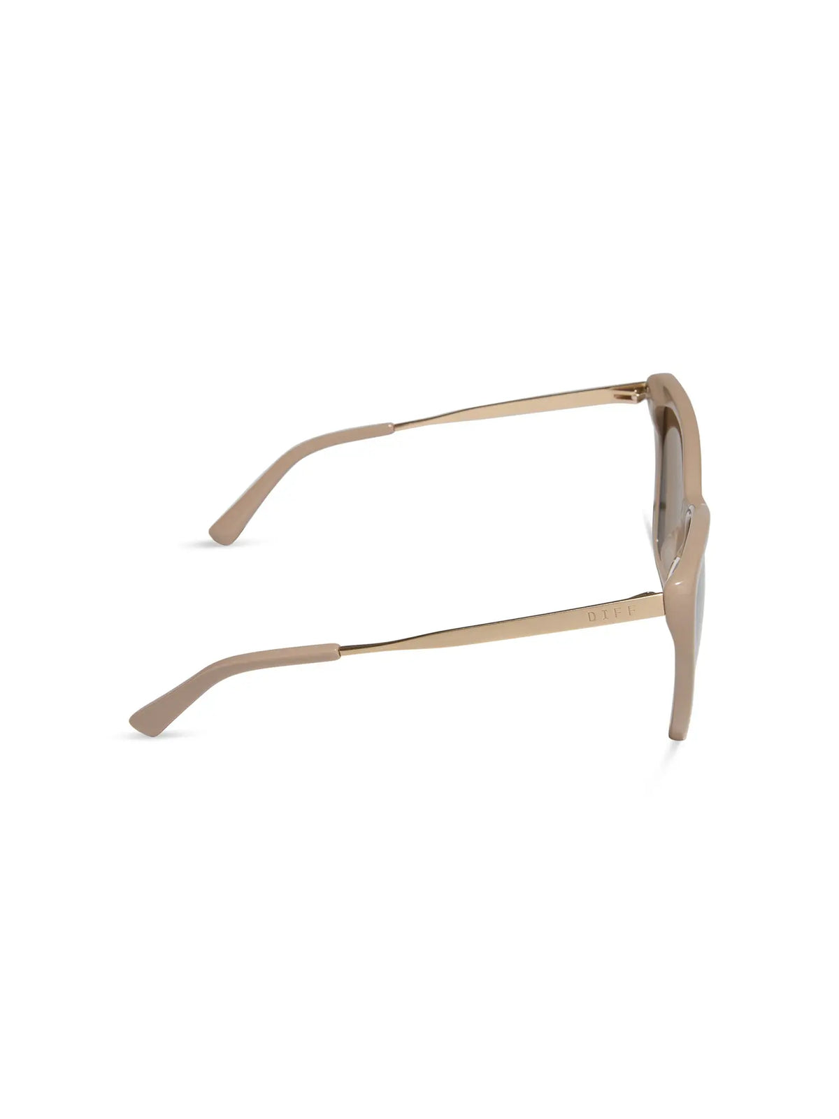 DIFF Eyewear Becky II Sunglasses: Brushed Gold Almond & Silver Flash