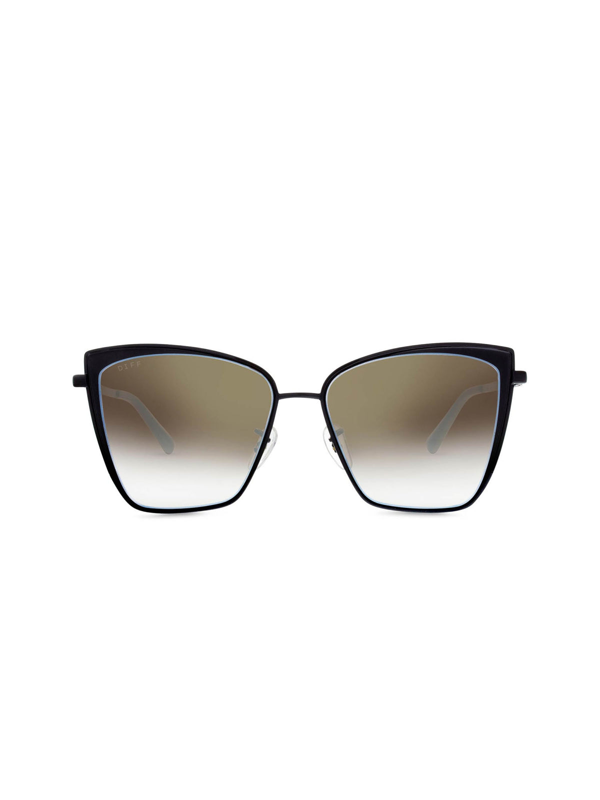 DIFF Eyewear Becky Sunglasses in Black Flash Grey Gradient