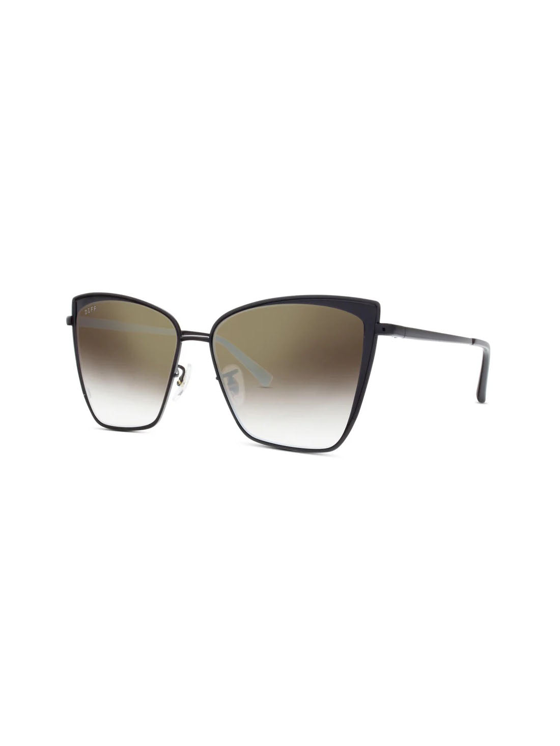 DIFF Eyewear Becky Sunglasses in Black Flash Grey Gradient