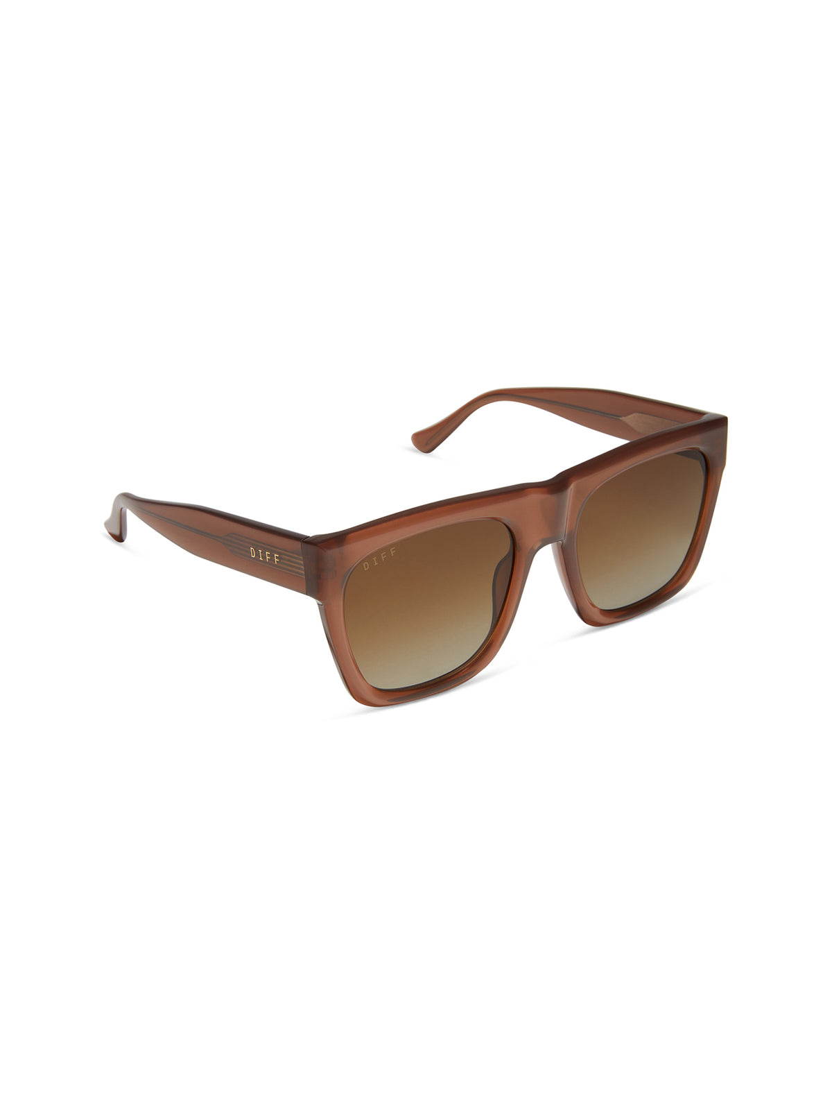 DIFF Eyewear Easton Sunglasses in Macchiato Brown Gradient Polarized