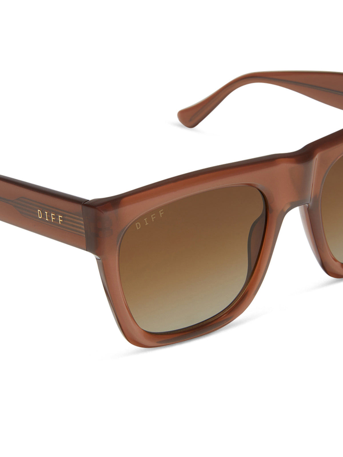 DIFF Eyewear Easton Sunglasses in Macchiato Brown Gradient Polarized
