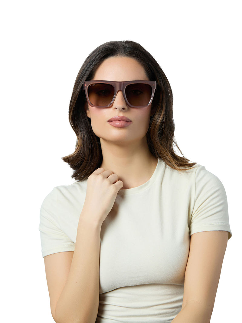 DIFF Eyewear Easton Sunglasses in Macchiato Brown Gradient Polarized