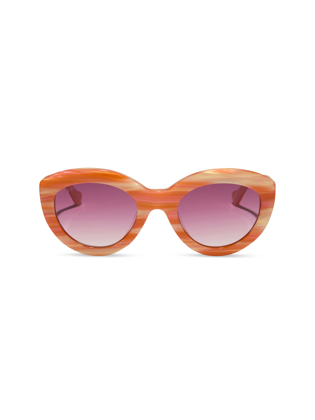 DIFF Eyewear Enid Sinclair Sunglasses in Orange Pink Stripe Wine Gradient