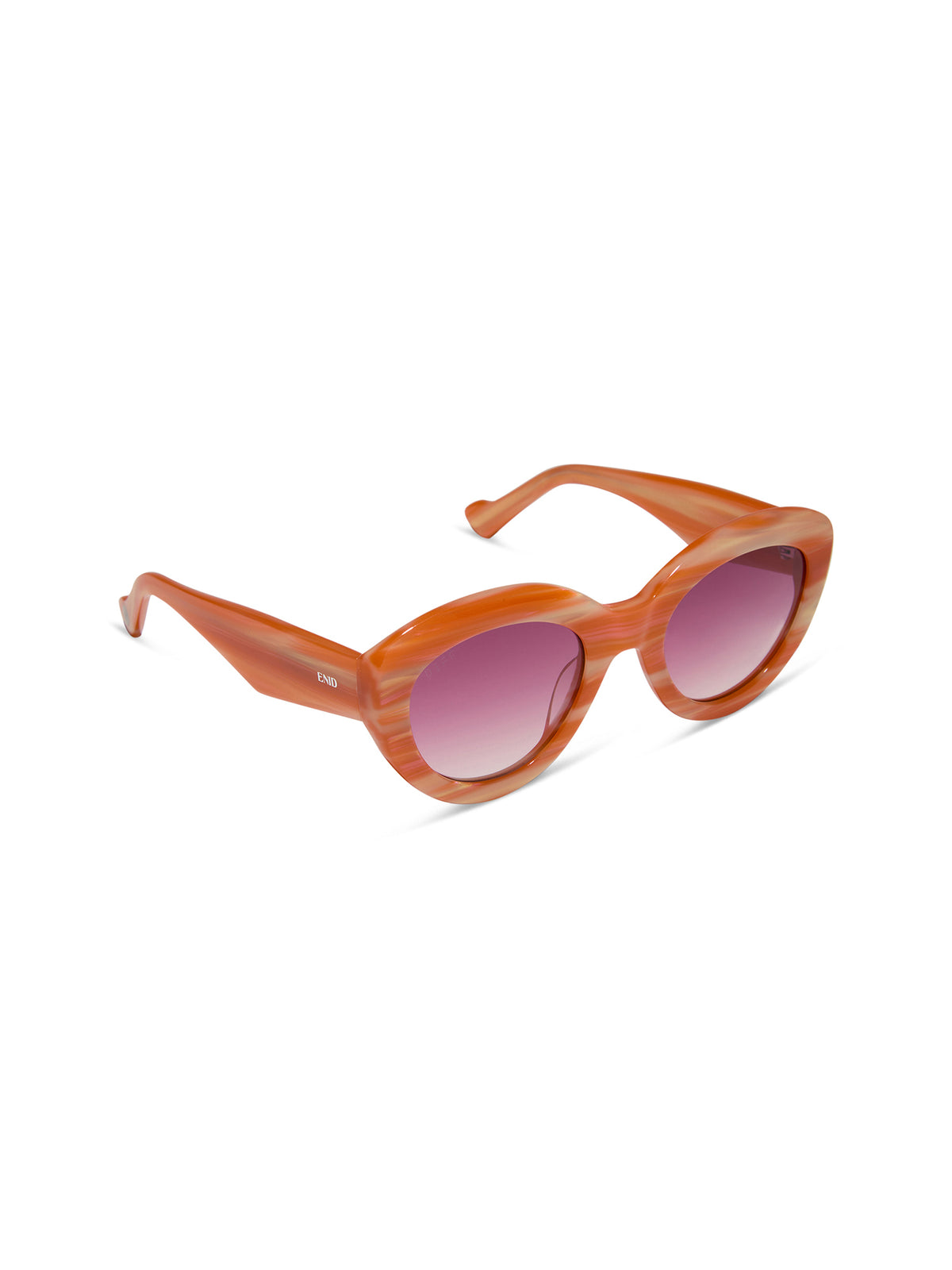 DIFF Eyewear Enid Sinclair Sunglasses in Orange Pink Stripe Wine Gradient