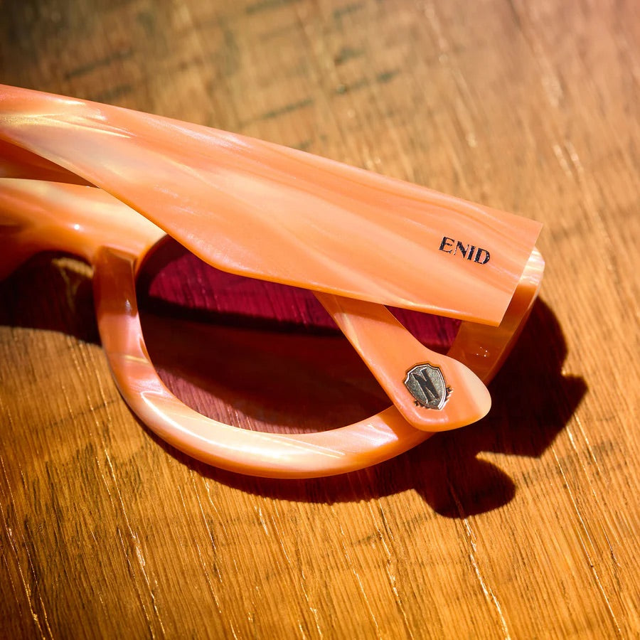 DIFF Eyewear Enid Sinclair Sunglasses in Orange Pink Stripe Wine Gradient
