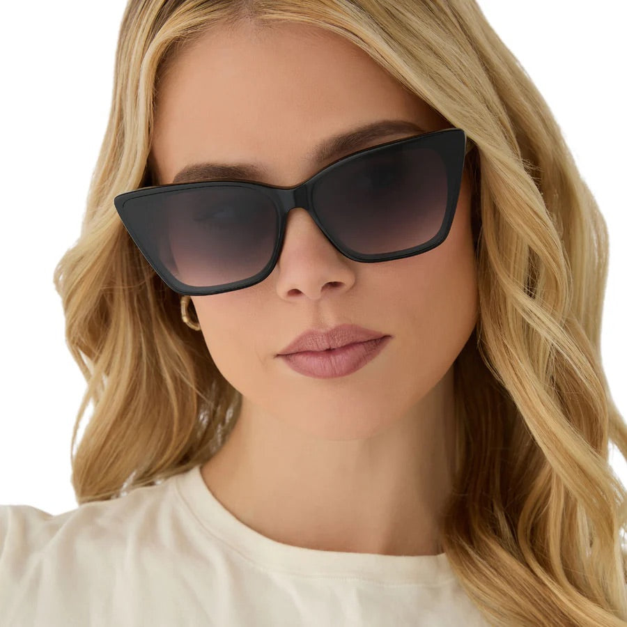 DIFF Eyewear Alina Sunglasses in Black & Grey Gradient