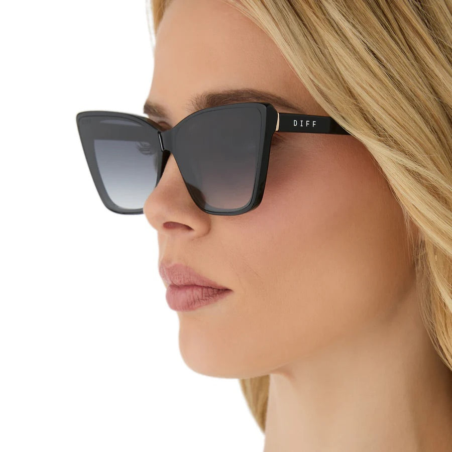 DIFF Eyewear Alina Sunglasses in Black & Grey Gradient