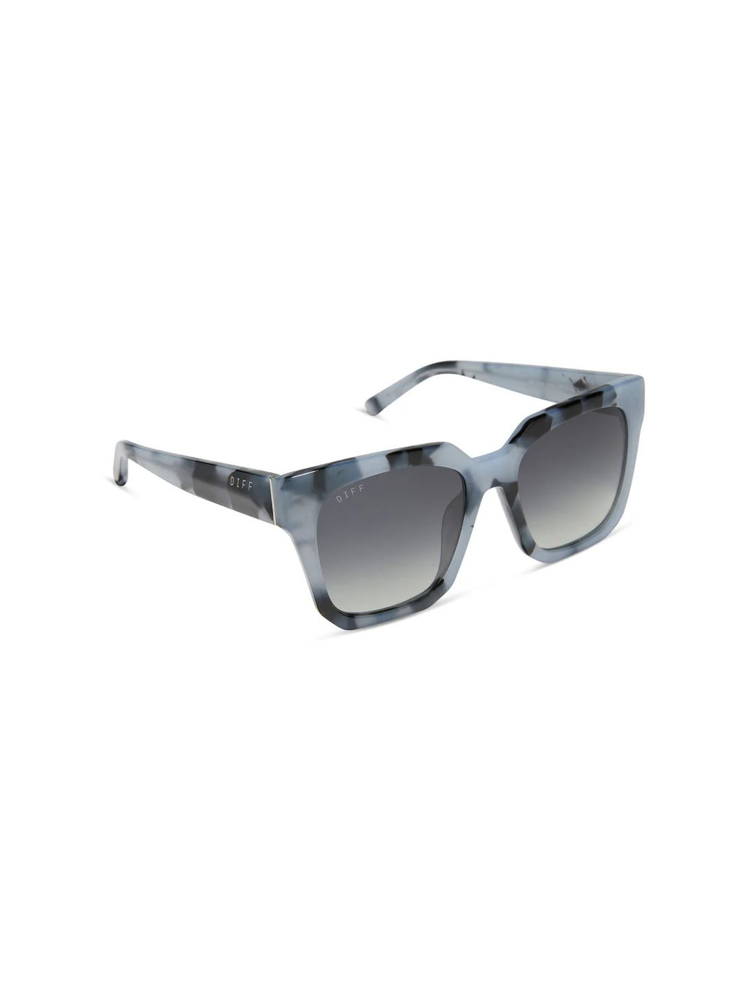 DIFF Eyewear Ariana Sunglasses in Retro Blue Tortoise Grey Gradient