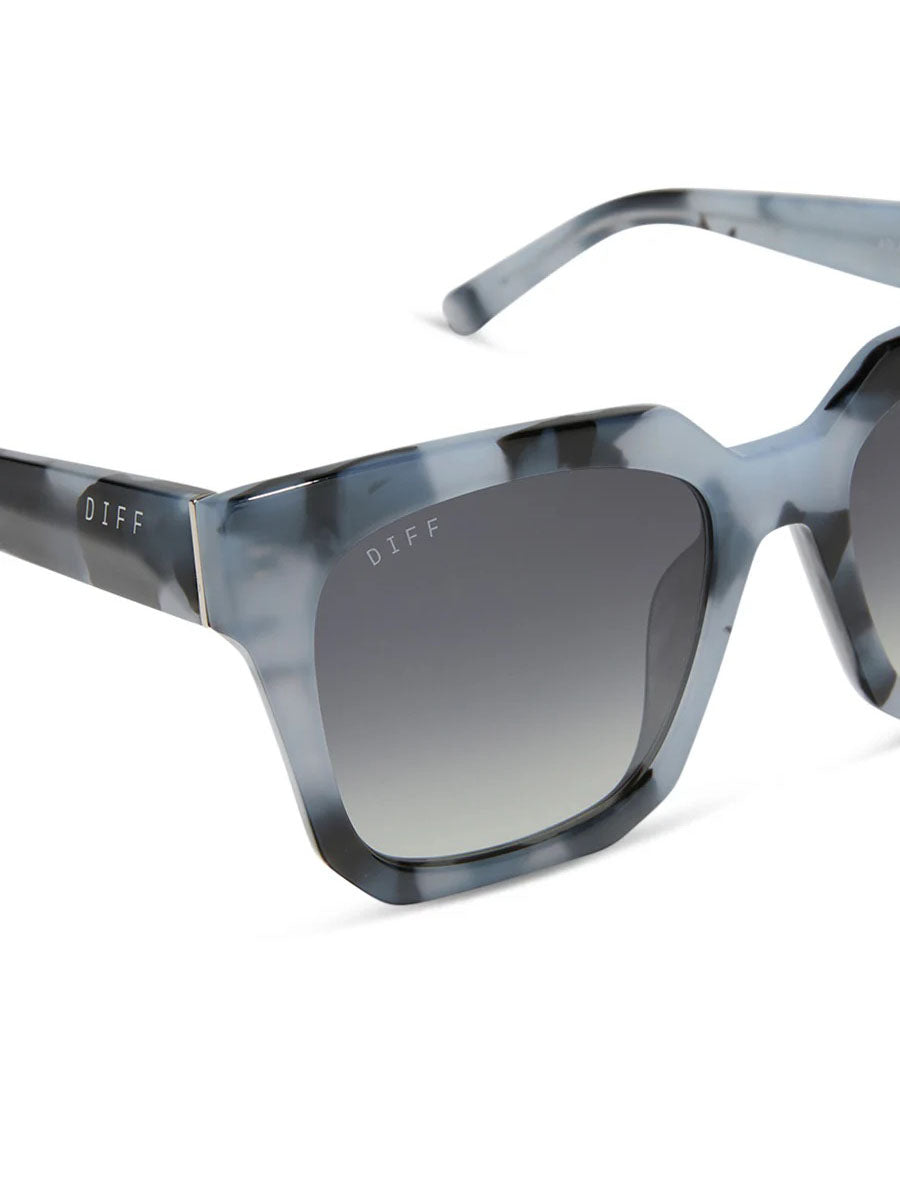 DIFF Eyewear Ariana Sunglasses in Retro Blue Tortoise Grey Gradient