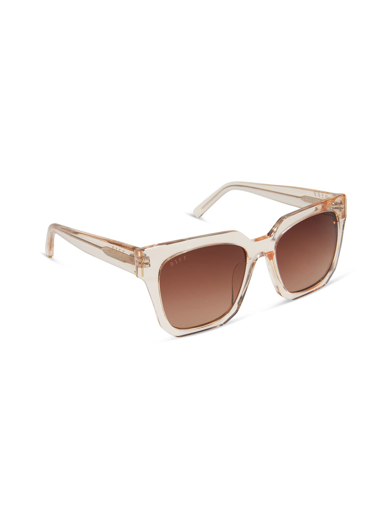 diff eyewear ariana sunglasses in vintage rose crystal brown gradient