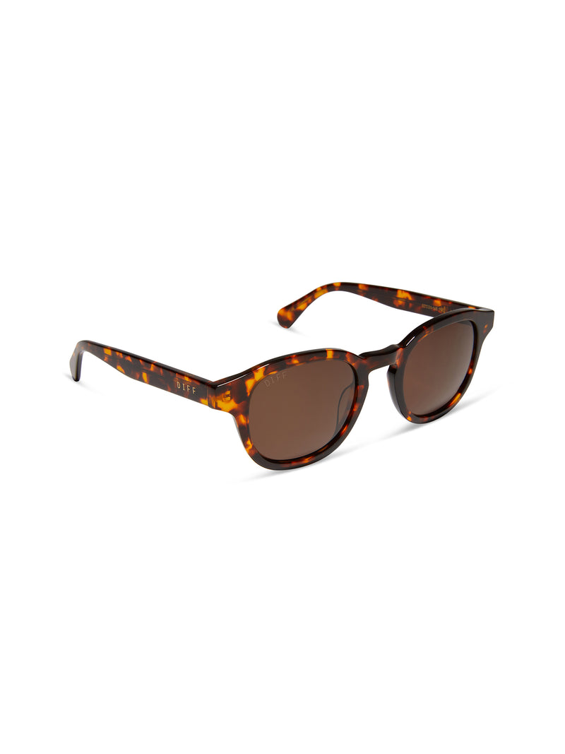 DIFF Eyewear Arlo XL Sunglasses in Rich Tortoise Brown Polarized