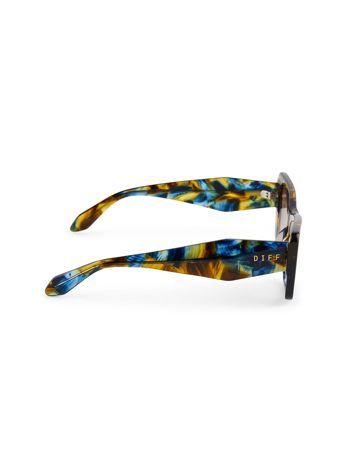 DIFF Eyewear Aura Sunglasses Glacial Tortoise & Brown Gradient Polarized
