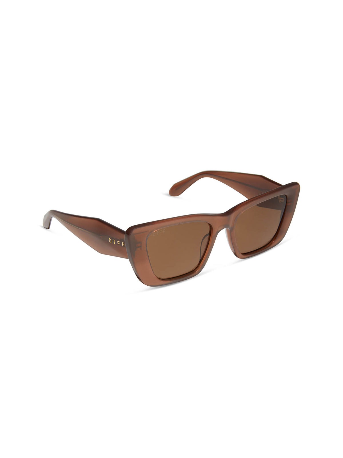 DIFF eyewear aura sunglasses in macchiato and brown polarized