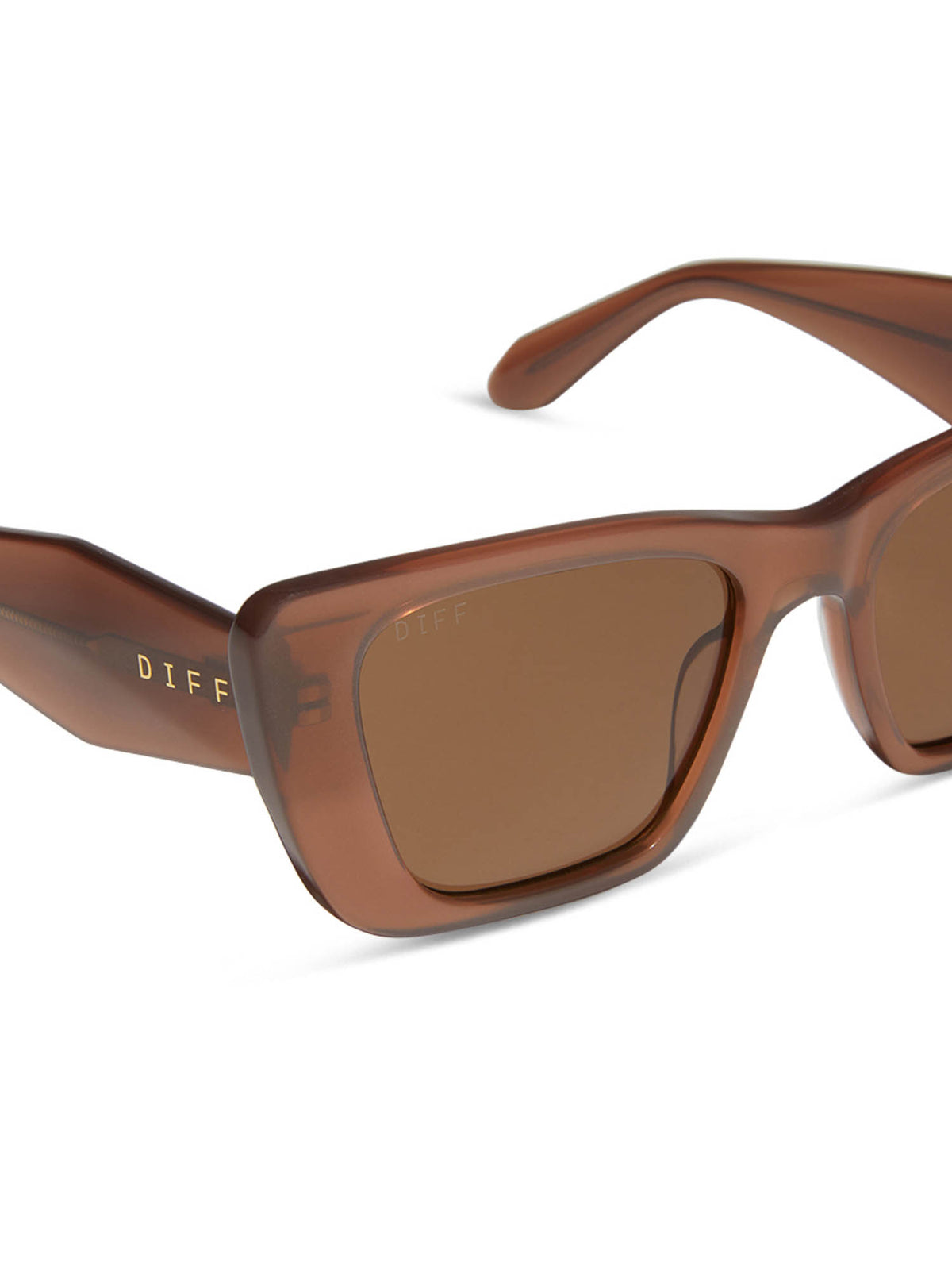 DIFF eyewear aura sunglasses in macchiato and brown polarized