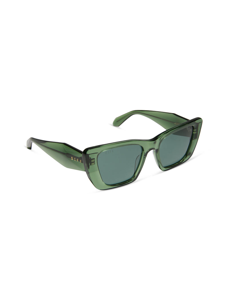 diff eyewear aura sunglasses in sage crystal g15 polarized