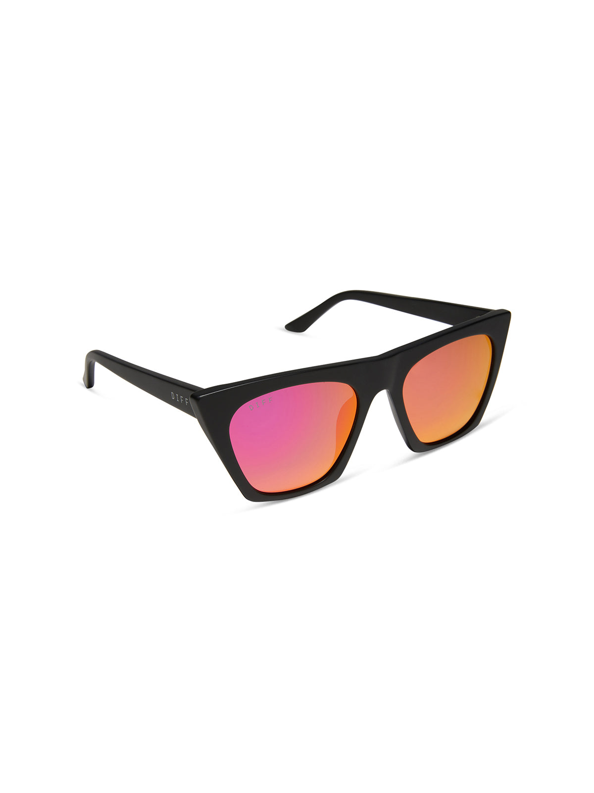 DIFF Eyewear Avril Sunglasses Matte Black & Sunset Mirror