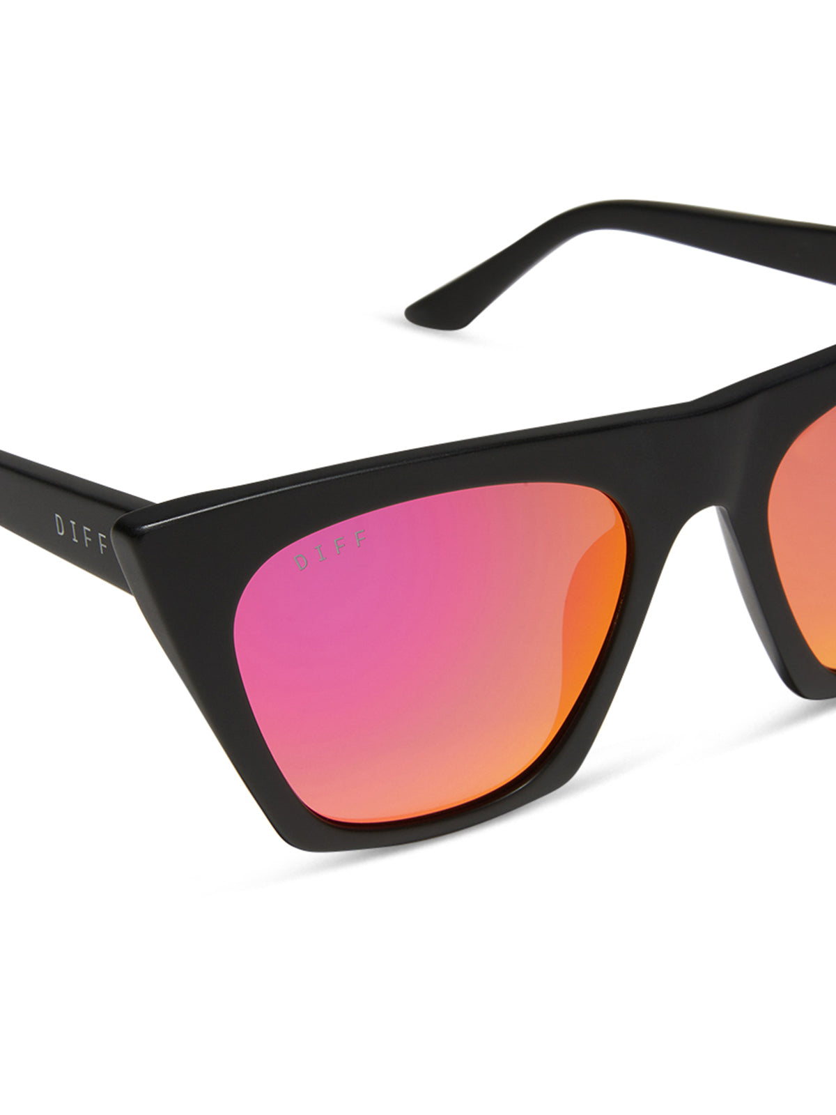 DIFF Eyewear Avril Sunglasses Matte Black & Sunset Mirror