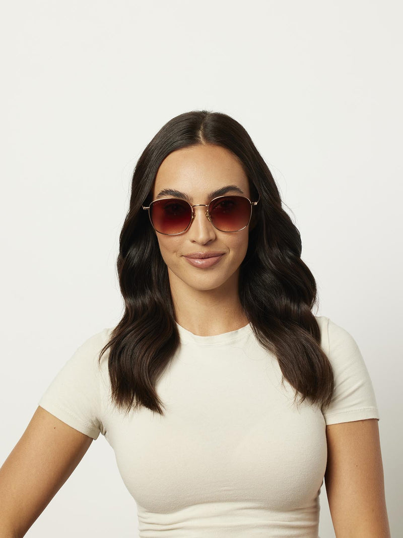 DIFF Eyewear Axel Sunglasses Rose Gold & Dusk Gradient