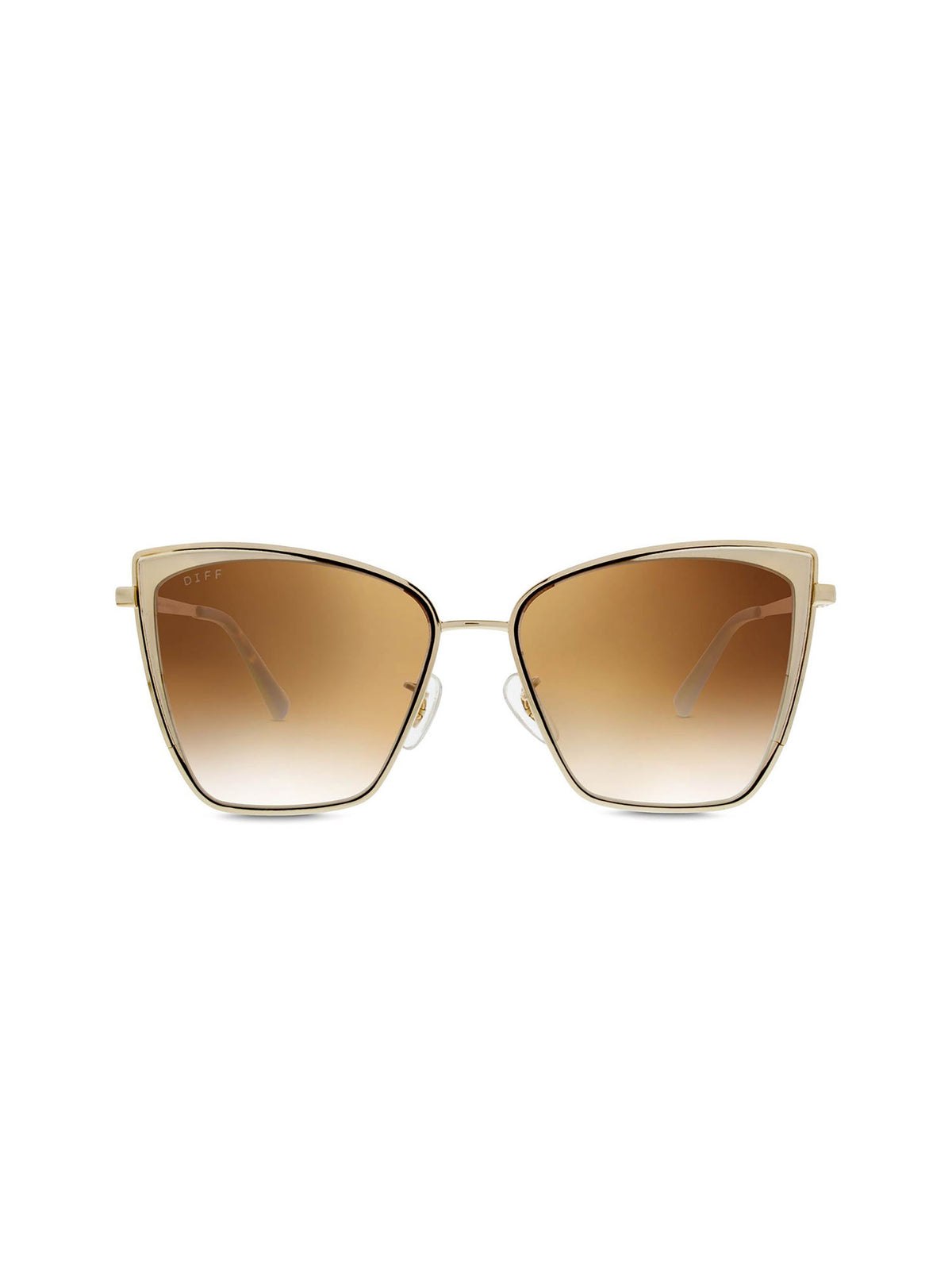 DIFF Eyewear Becky Sunglasses in Gold Flash Brown Gradient