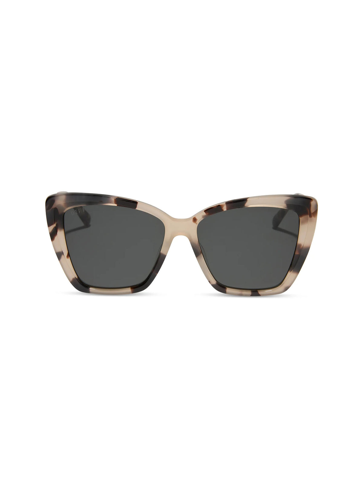 DIFF Eyewear Becky II Sunglasses in Cream Tortoise Grey Polarized