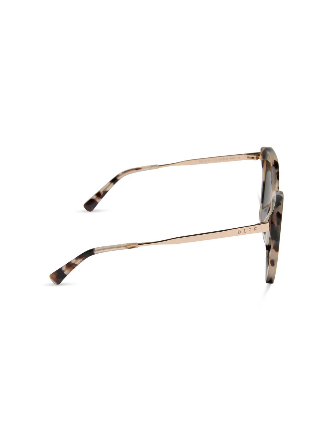 DIFF Eyewear Becky II Sunglasses in Cream Tortoise Grey Polarized