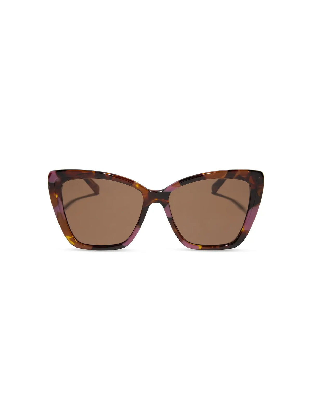 DIFF Eyewear Becky II Sunglasses: Gold Torino Tortoise Temple Tips & Brown Polarized