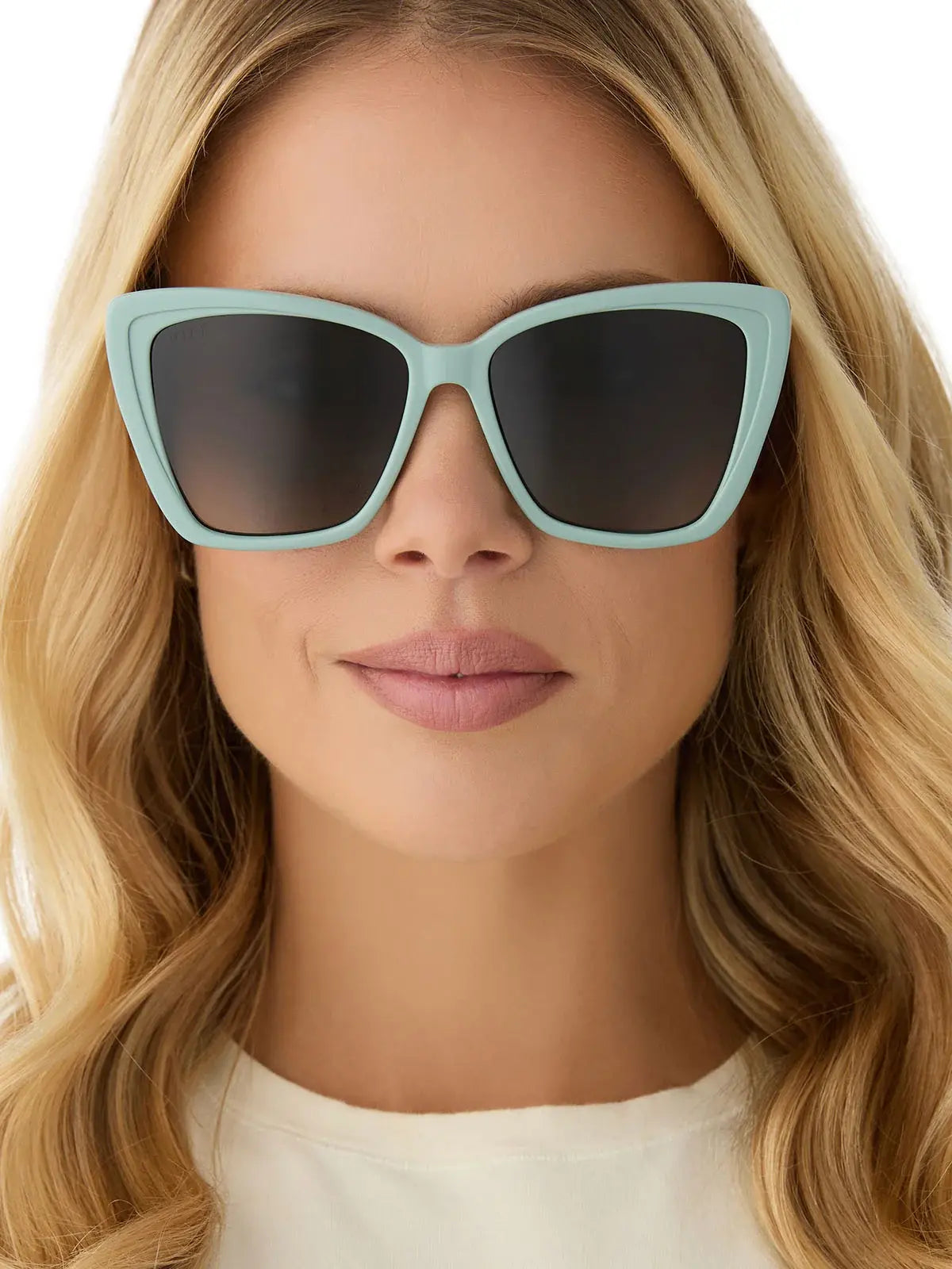 DIFF Eyewear Becky II Sunglasses: Steel Teal & Grey Gradient