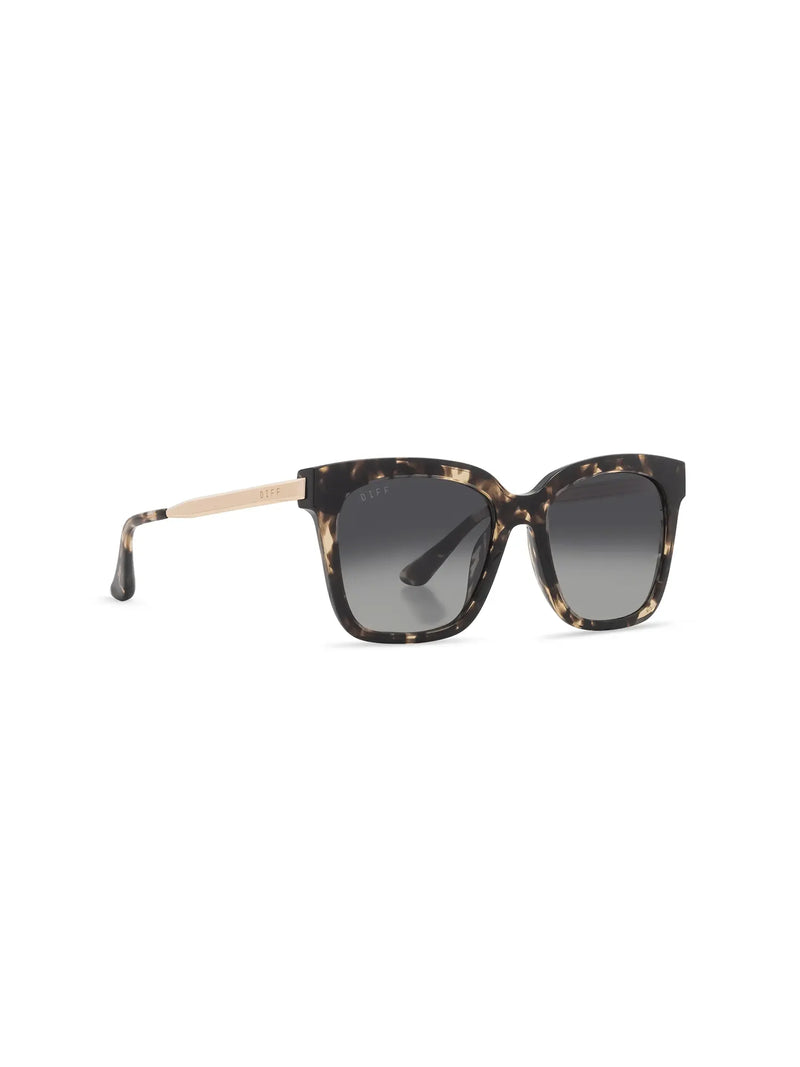 DIFF Eyewear Bella Sunglasses: Espresso Tortoise & Grey Gradient Polarized