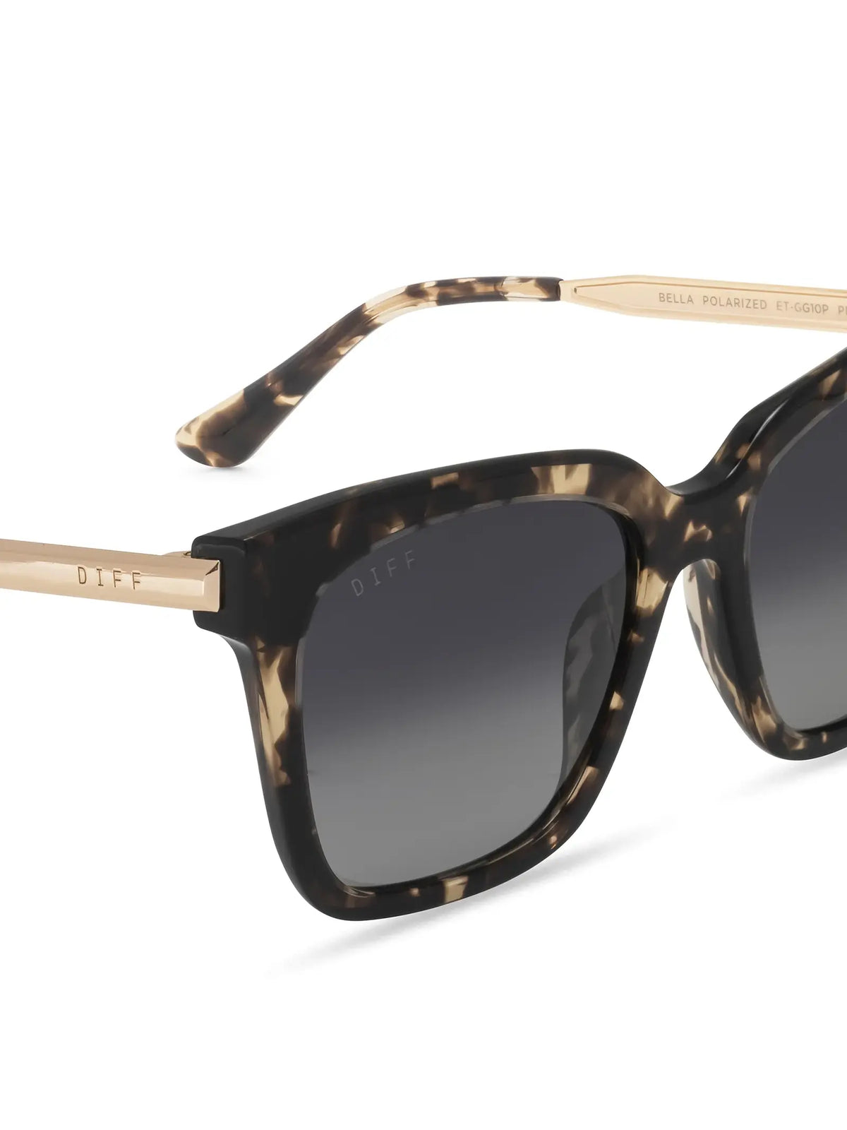 DIFF Eyewear Bella Sunglasses: Espresso Tortoise & Grey Gradient Polarized