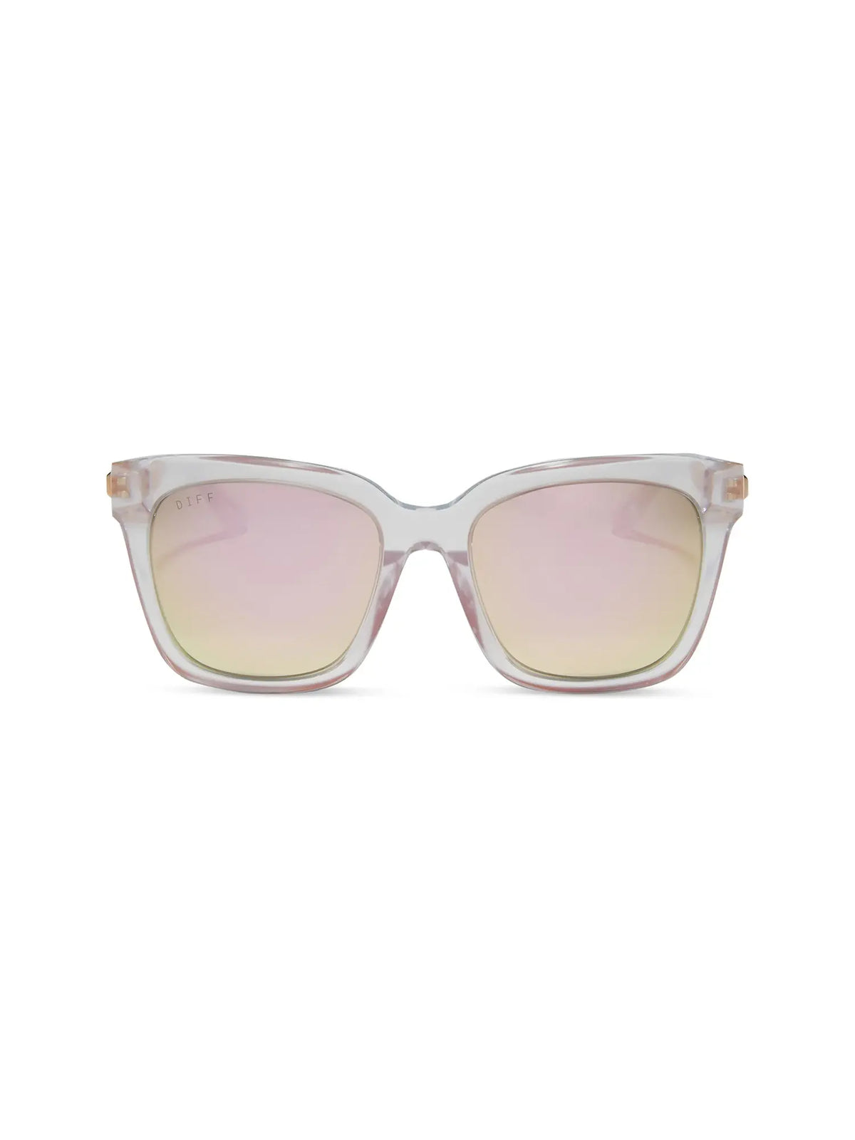 DIFF eyewear bella sunglasses in opalescent pink and cherry blossom mirror